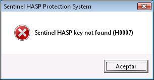 Sentinel HASP key not found (H0007)